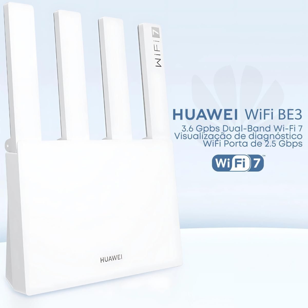 Roteador Huawei Wi-fi 7 Wukun-be32 Be3 3600 Mbps Gigabit Mesh Dual Band 2.4ghz 5ghz - Branco
