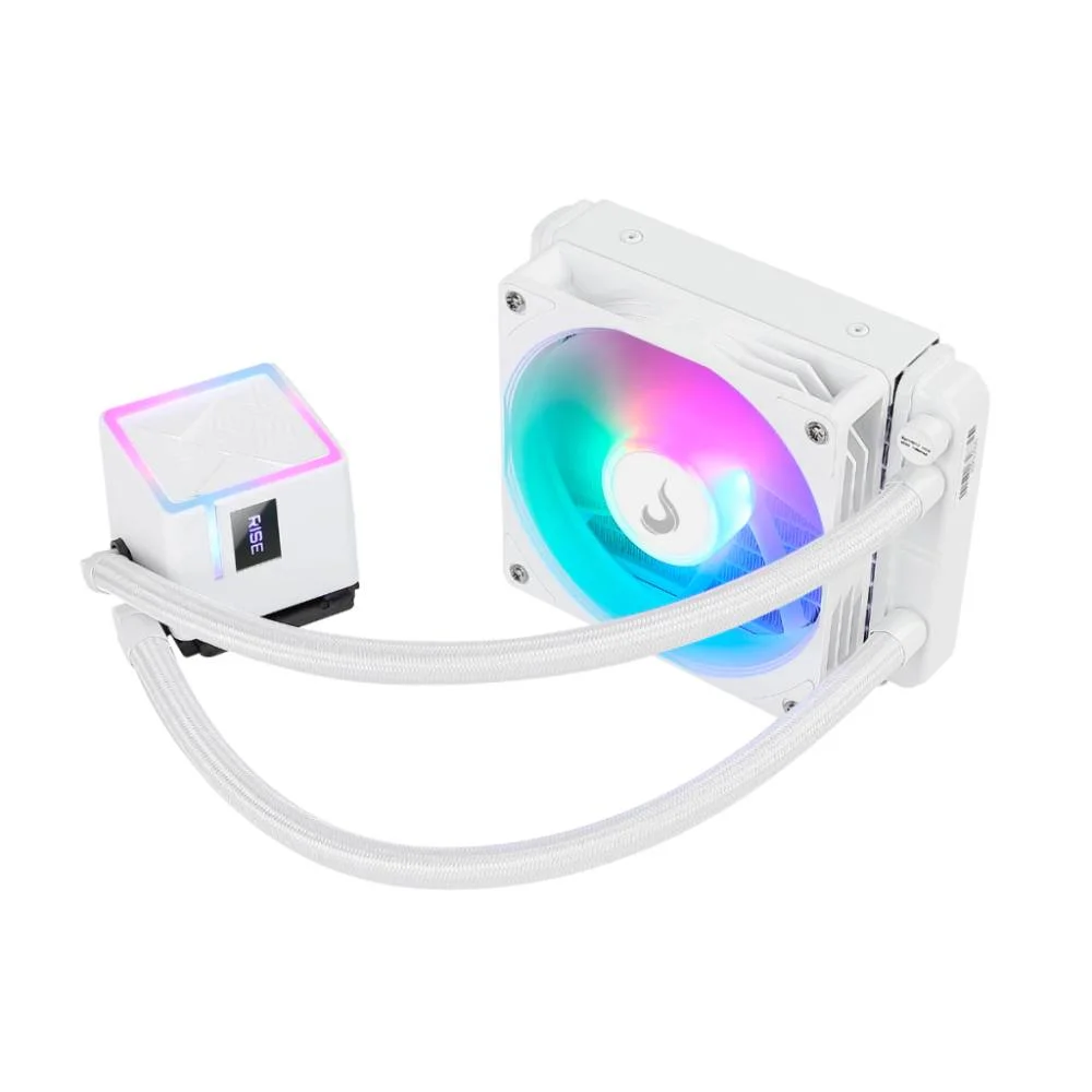 Imagem 2 de 5 do produto Water Cooler Gamer Rise Mode Frost, Rainbow, 120mm, AMD e Intel, Branco - RM-WCZ-01-RBW