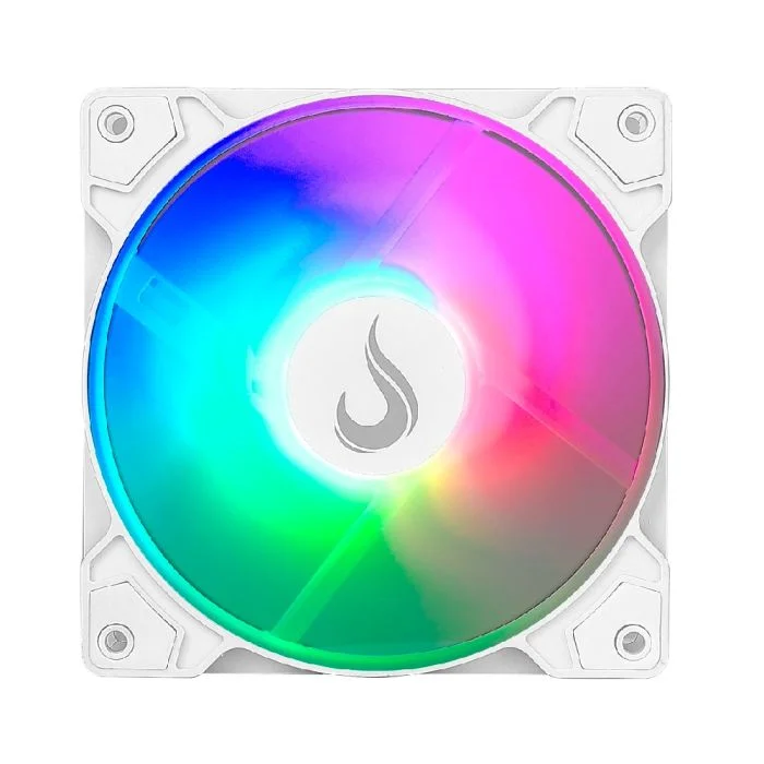 Imagem 2 de 5 do produto Kit com 3 Ventoinhas Rise Mode X Led Rainbow, 120mm, Branco - RM-XLD-02-RBW