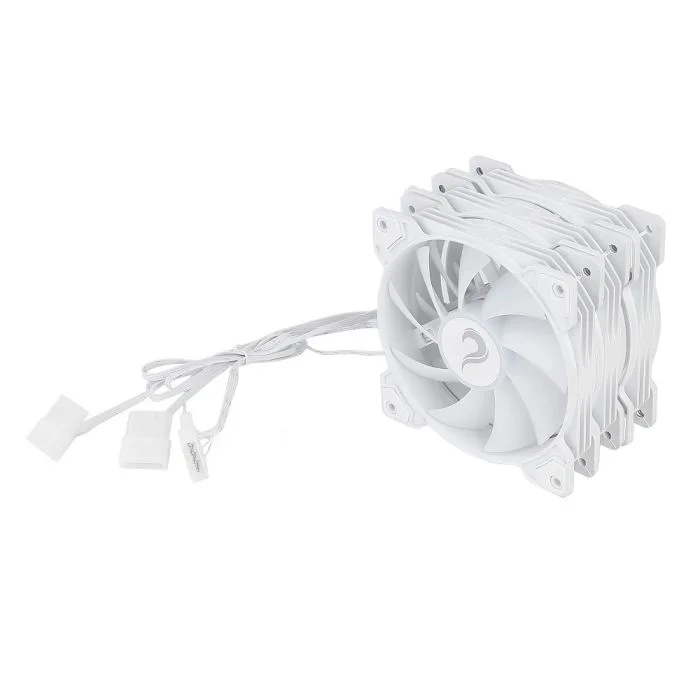 Imagem 3 de 5 do produto Kit com 3 Ventoinhas Rise Mode X Led Rainbow, 120mm, Branco - RM-XLD-02-RBW