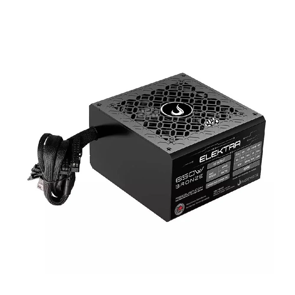 Fonte Gamer Rise Mode Elektra, 650W, Bronze, PFC Ativo, Preto - RM-PSU-ELK-650-B