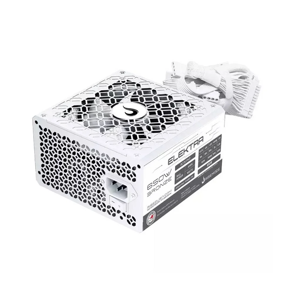 Fonte Gamer Rise Mode Elektra, 650W, Bronze, Full Modular, PFC Ativo, Branco - RM-PSU-ELKM-650-W Fonte Gamer Rise Mode Elektra, 650W, Bronze, Full Modular, PFC Ativo, Branco - RM-PSU-ELKM-650-W
