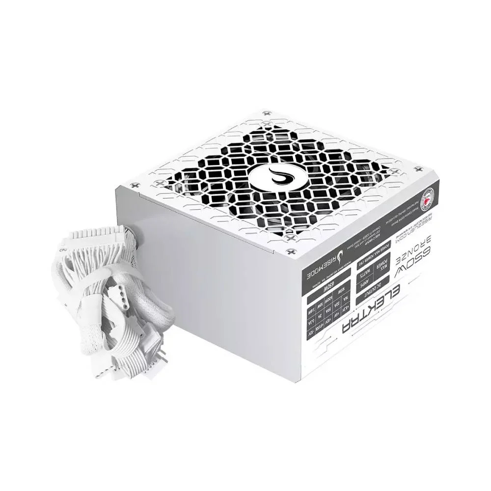 Fonte Gamer Rise Mode Elektra, 650W, Bronze, Full Modular, PFC Ativo, Branco - RM-PSU-ELKM-650-W Fonte Gamer Rise Mode Elektra, 650W, Bronze, Full Modular, PFC Ativo, Branco - RM-PSU-ELKM-650-W