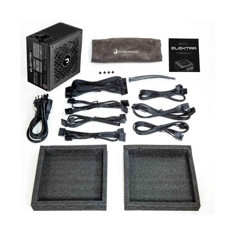 Imagem 4 de 5 do produto Fonte Gamer Rise Mode Elektra, 650W, Bronze, Full Modular, PFC Ativo, Preto - RM-PSU-ELKM-650-B