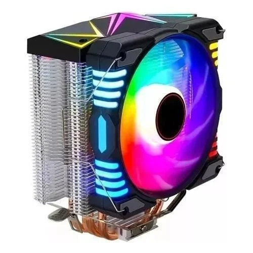Imagem 4 de 5 do produto Cooler Exbom Gamer Universal Com 4 Heatpipes Cobre RGB Cp-h5400