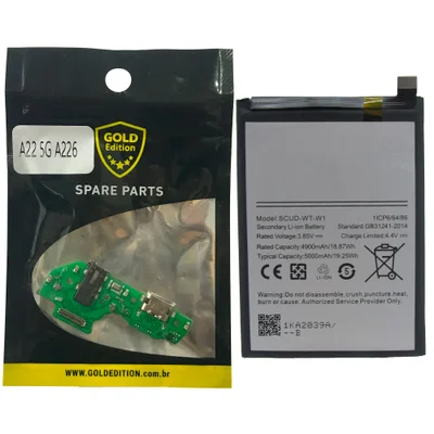 Placa De Carga Gold Compativel Galaxy A22 5g + Bateria