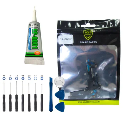 Flex De Carga Dock Gold Para Iphone 13 Pro Max + Kit Reparo