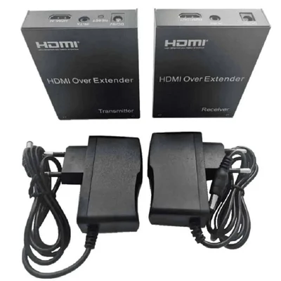 Extensor Via Cabo De Rede Até 120 Metros HDMI Com  Tx/rx