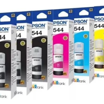 Kit Econômico 6 Tintas 544 Compatíveis Epson EcoTank | 3 Pretos + CMY | Máximo Rendimento e Qualidade