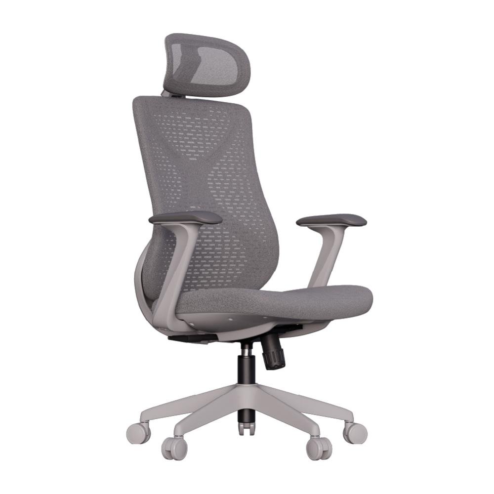 Cadeira Escritório Ergonômica Elements Aiven Certificado Nr17 - Branco E Cinza