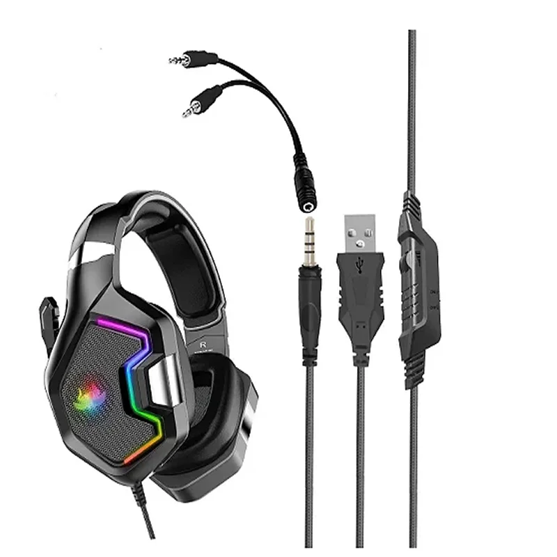 Imagem 3 de 4 do produto Headset Gamer Knup Kp-464 Usb + 2 P2 Com LED