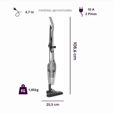 Aspirador De Pó Stk16 Cinza Vertical E De Mão Electrolux Com Fio Potente Alta Sucção 220v — foto 5