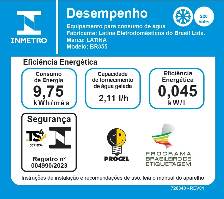 Imagem 3 de 5 do produto Bebedouro De Água Gelada Latina Br355 Preto - 220v