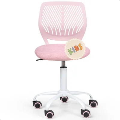 Cadeira Secretária Kids Giratória Teen Tela Mesh Moderna Rosa