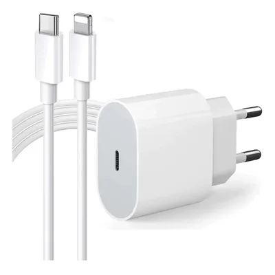 Cabo Usb-c-lightning + Fonte Carregador 20w Turbo Compatível Iphone X Xr Se 11 12 13 14