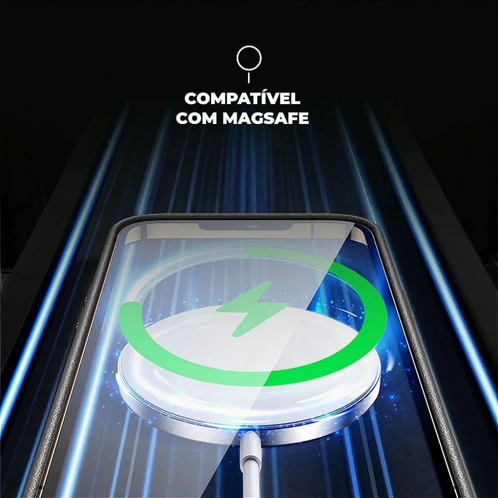 Imagem 3 de 5 do produto Capa Para Iphone 14 - Magsafe Techcouro - Preta - Gshield