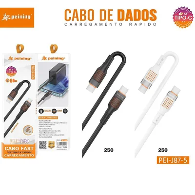 Cabo De Dados Carregamento Turbo 60w Tipo-c Peining Preto