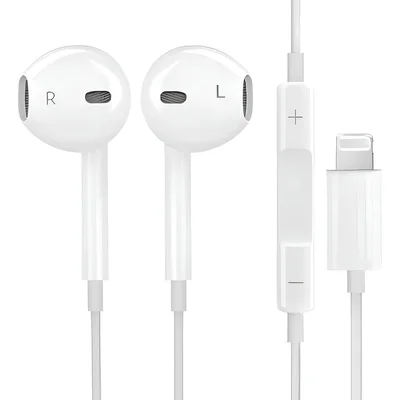 Fone Ouvido Lightning H'maston Para Iphone 7 8 X Xr Xs Cor Branco