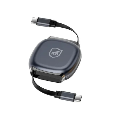 Cabo Retrátil Tipo C / Tipo C 100w 1m - Victus - Preto - Gshield