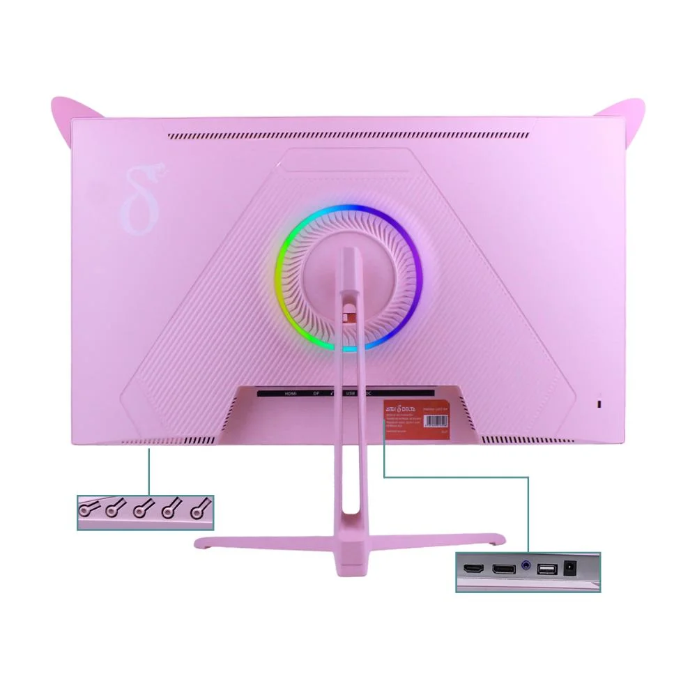 Monitor Gamer Rosa 24’’ Full Hd 200hz 1ms Com HDMI Displayport RGB Fluidez De Imagem