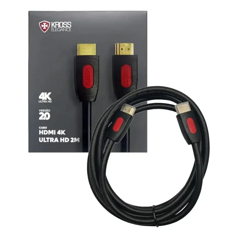 Imagem 2 de 4 do produto Cabo Video HDMI 2mts Kross Ke-ch420 V2.0 Ultra 4k