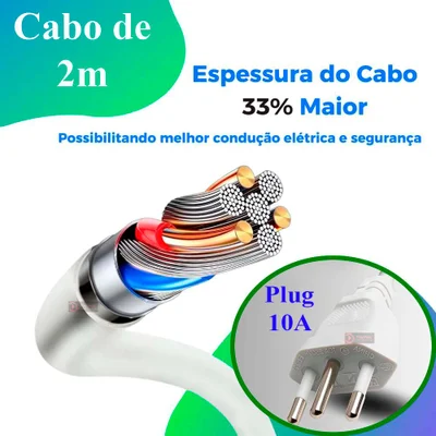 Filtro De Linha Com 6 Tomadas 10a 20a + Dps, Extensão Elétrica Bivolt Tripolar, Regua Com 6 Usb,... 15