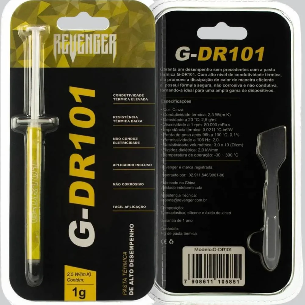 Imagem 3 de 5 do produto Pasta Térmica Prata 1g Com Pazinha Revenger - G-dr101