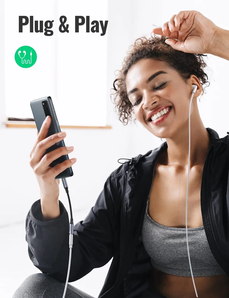 Imagem 3 de 5 do produto Ugreen Adaptado Fones De Ouvido Usb-c Para Conector Jack 3,5 Mm P2 Chip Dac, Hi-fi, Compatível Iphone 17 16 15 Pro Max, Air, Galaxy S25 S24 S23 S22 Ultra, Z Flip Fold, Ipad, Macbook, Pixel 10 9 8, Ps4 Ps5, Switch, Etc,