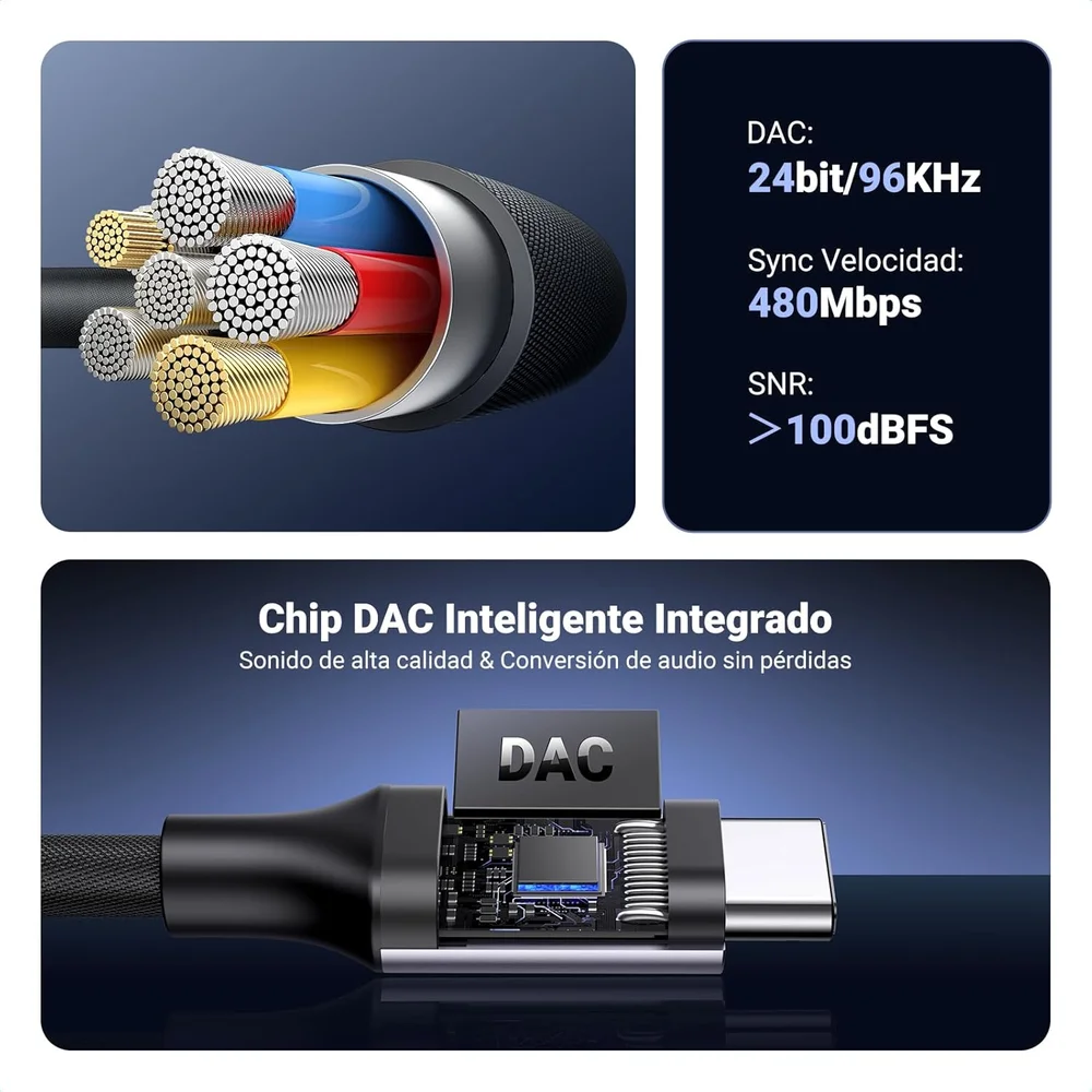Imagem 2 de 5 do produto Ugreen Adaptador Fone De Ouvido Usb-c Para Conector Jack 3,5 Mm P2 Com Chip Dac Hi-fi, Compatível Com Iphone 17 16 15 Plus Pro Max, Air Galaxy Z Flip Fold S25 S24 S23 S22 Ultra Pixel 10 9 8, Ipad, Macbook, Etc,
