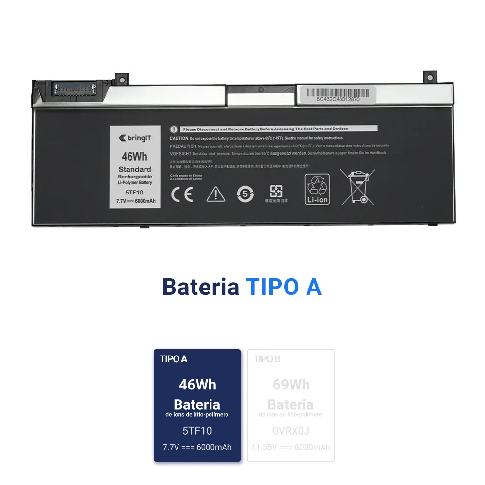 Bateria Para Notebook Part Number 5tf10 7.7v Bateria Para Notebook Part Number 5tf10 7.7v
