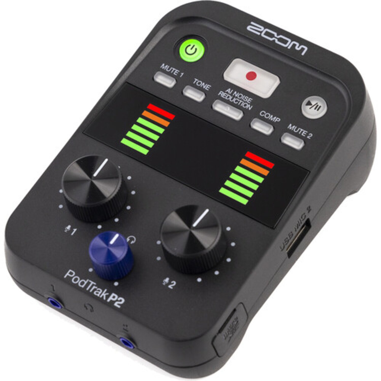 Gravador Zoom Podtrak P2 Dual Usb Mic Para Podcasters