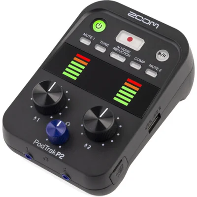 Gravador Zoom Podtrak P2 Dual Usb Mic Para Podcasters