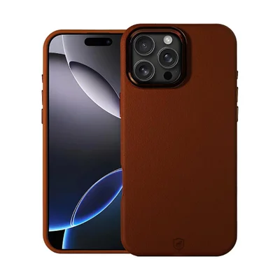 Capa Para Iphone 16 Pro Max - Couro Dual Magsafe - Marrom - Gshield