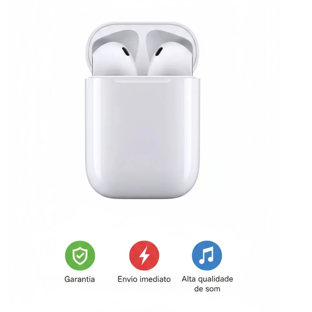 Imagem 2 de 5 do produto Fone Bluetooth Branco + Case - Alto Conforto