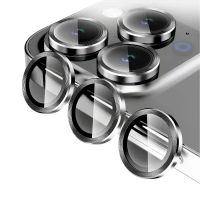 Protetor De Lente Para Iphone 15 Pro Max - One Armor - Frame Para Câmera - Prata - Gshield