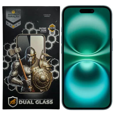 Película Para Iphone 16 Plus - Dual Glass Preta - Gshield