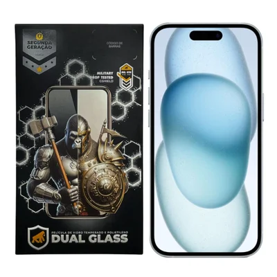 Película Para Iphone 15 - Dual Glass Preta - Gshield