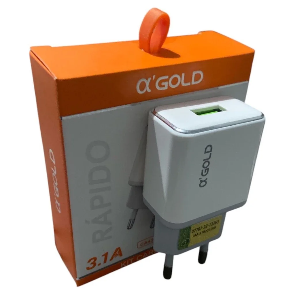 Carregador Tipo C Turbo 3.1a A'gold Ca43-3 Branco   - A Gold