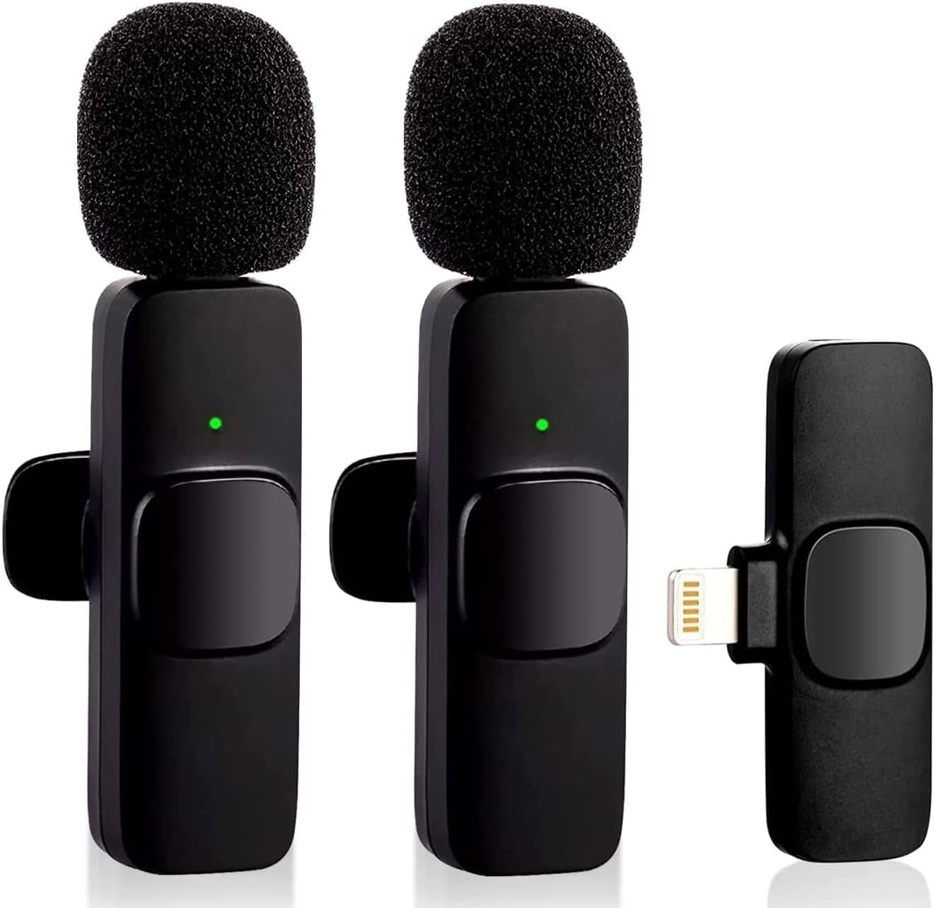 Kit Com 2 Microfones De Lapela Sem Fio Para Iphone – Compatível Com Ios, Conexão Iphone Até O 14 Pro Max, Cancelamento De Ruído, Ideal Para Gravações, Vídeos, Reuniões E Lives