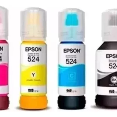 Kit 5 Refil De Tinta Pigmentada  T524 (2x Black .) + Cyan + Yellon +magenta  - Para Uso Em L15150 L6580 L5150 L 5160