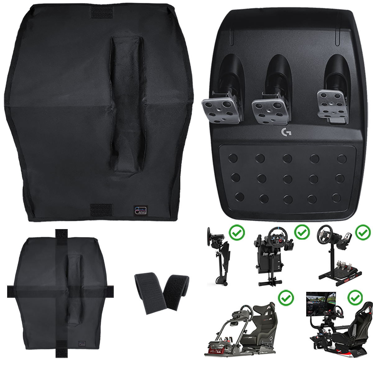 Capa Protetora Qualicapas Compatível Com Pedal G25 G27 G29 G920 G923 Simulador Gamer Logitech