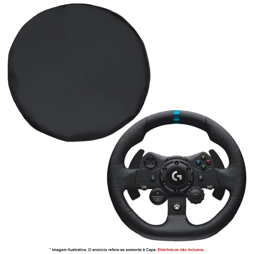 Imagem 3 de 5 do produto Capa Protetora Qualicapas P/ Volante C/ 28cm Diâmetro Logitech Thrustmaster Fanatec Moza Racing Entre Outros Simuladores