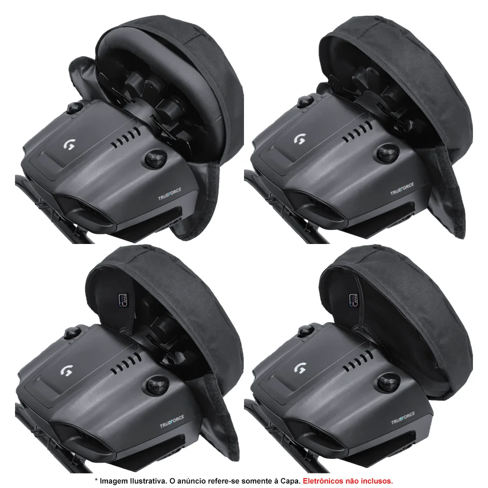 Imagem 4 de 5 do produto Capa Protetora Qualicapas P/ Volante C/ 28cm Diâmetro Logitech Thrustmaster Fanatec Moza Racing Entre Outros Simuladores