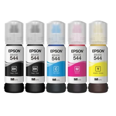 Kit 5 Refil 544 Para L3110 L3150 L3250  Preto E Cores