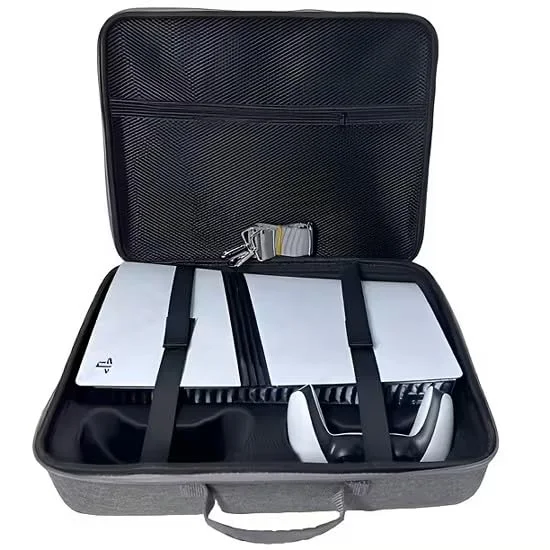 Imagem 2 de 5 do produto Bolsa Mochila Transporte Para Playstation 5 Pro E Acessórios Cinza
