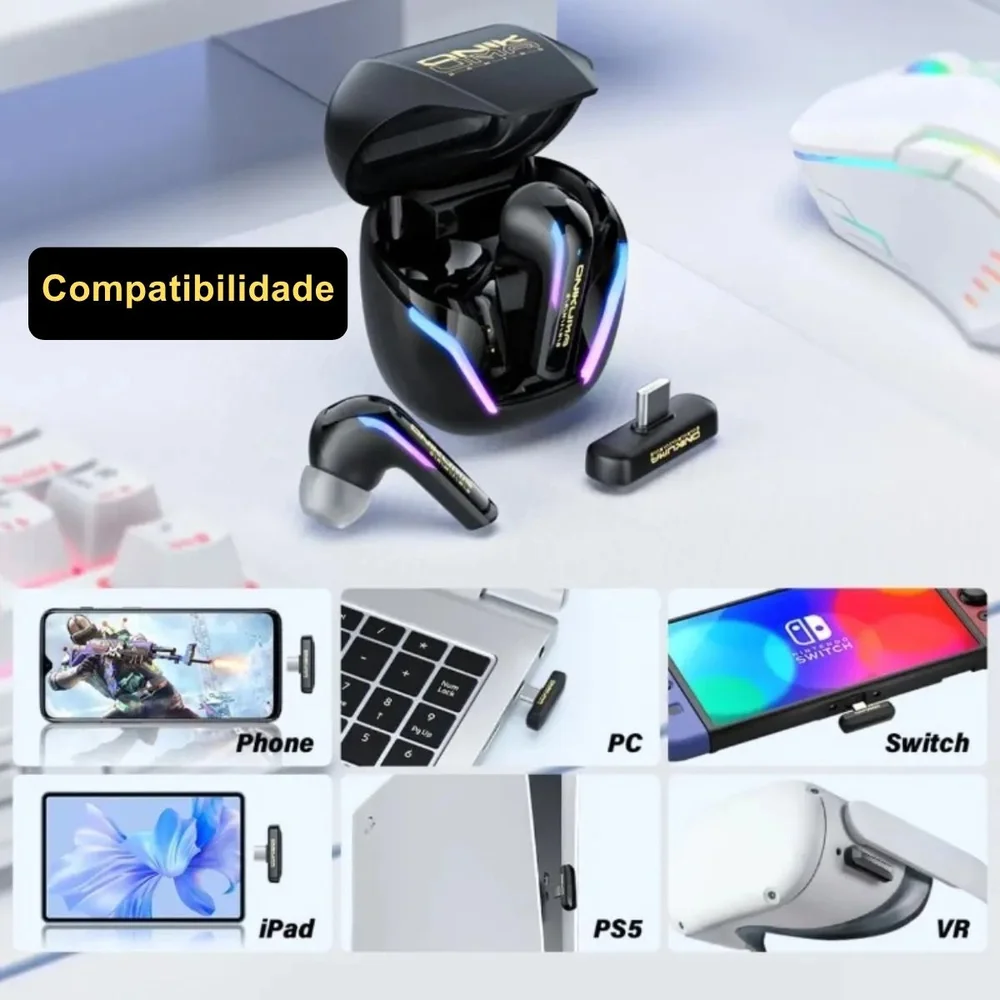 Fone De Ouvido Sem Fio Onikuma T27 Gamer PC Ps5 Meta Quest Fone De Ouvido Sem Fio Onikuma T27 Gamer PC Ps5 Meta Quest