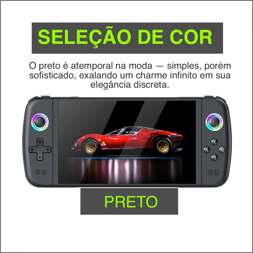 Imagem 3 de 5 do produto Console De Jogo Portátil Com Tela Ips De 7 " Sistema Emuelec RGB Lightning Nintendo 64, Dreamcast E Psp
