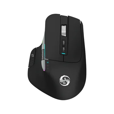 Mouse Bluetooth Sem Fio 8 Botões 2400dpi Recarregável Fire Phoenix D-m9 Preto