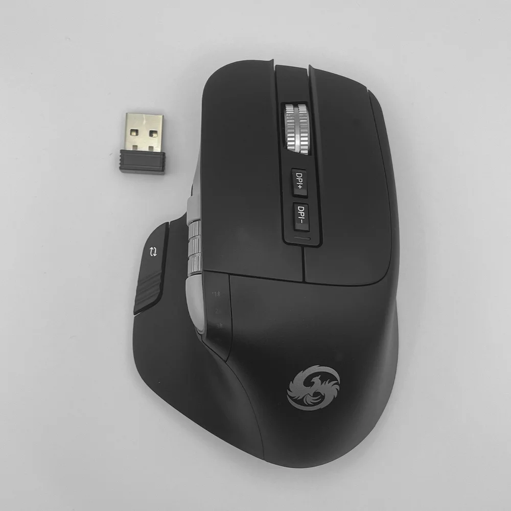 Imagem 5 de 5 do produto Mouse Bluetooth Sem Fio 8 Botões 2400dpi Recarregável Fire Phoenix D-m9 Preto