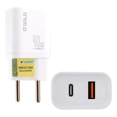 Carregador Iphone Turbo Fonte 25w 2usb E Usb-c + Cabo Usb-lightning Ca-45-2 Ultra Rápido Iphone 6 7 8 X Xr Xs 11 12 13